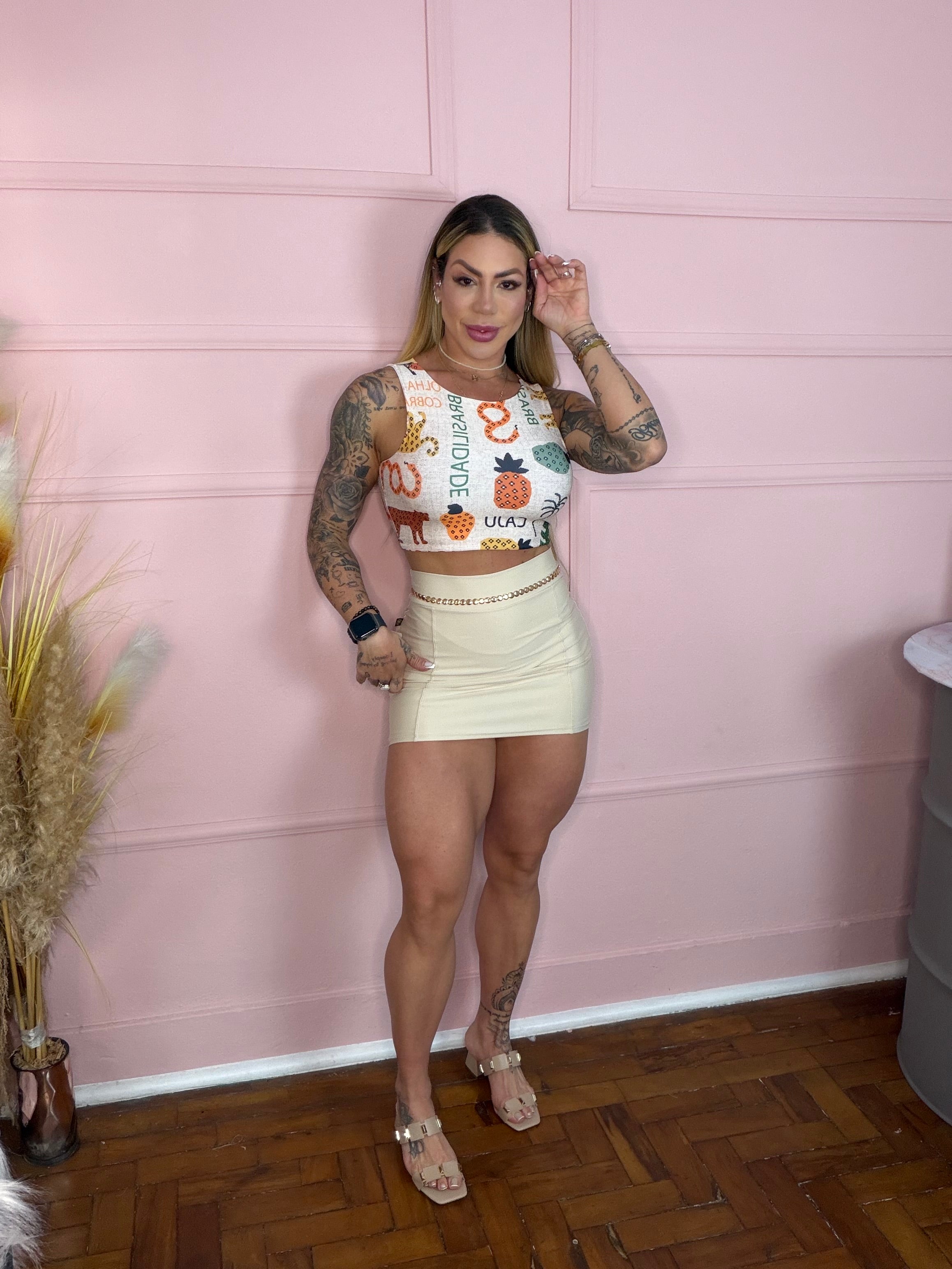 Saia Shorts Poliamida Joana